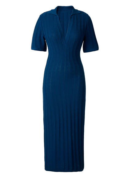 Pointelle Sweater Dress Navy Peony | Venus Popular Choice
