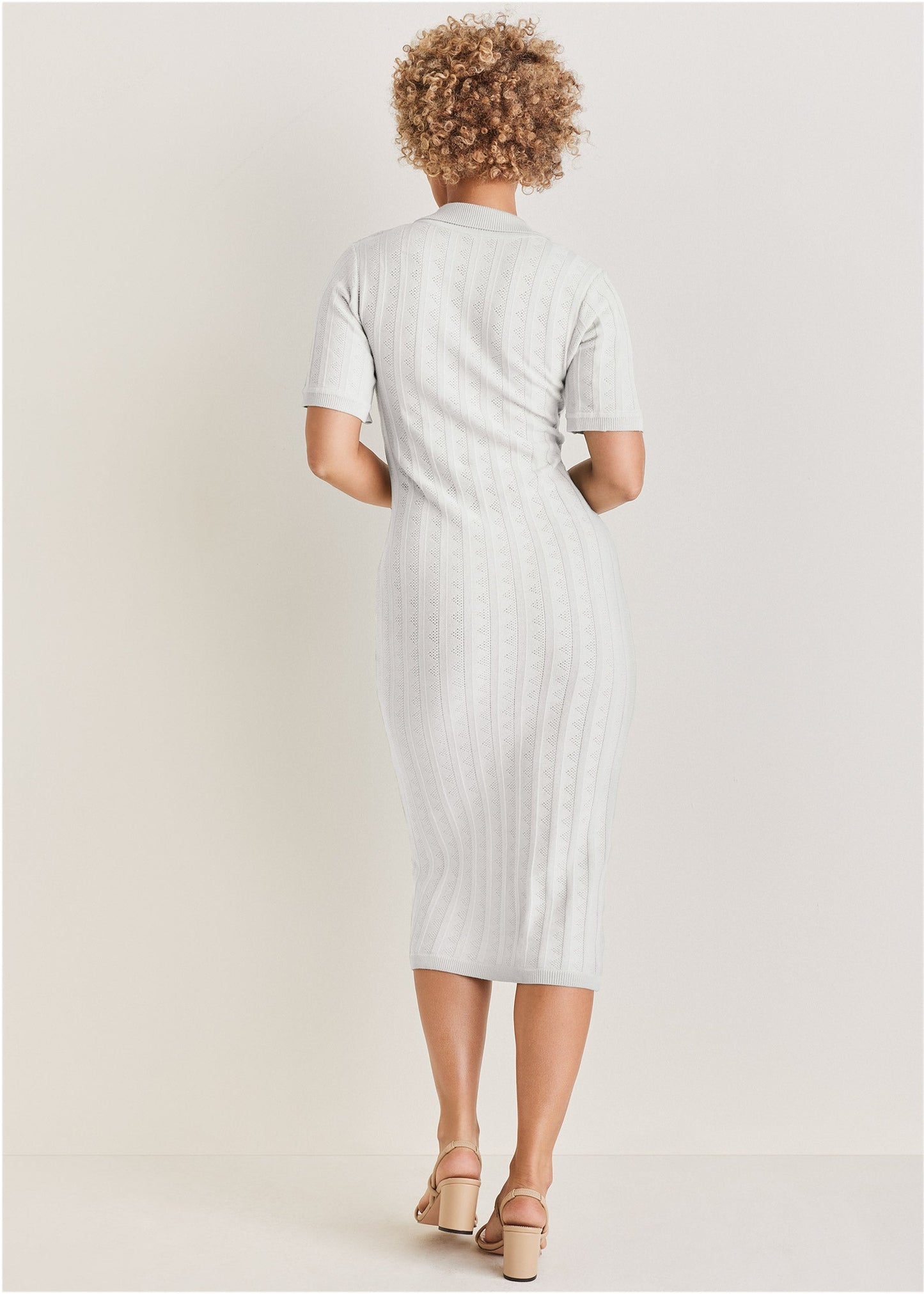 Pointelle Sweater Dress Cloud Dancer | Venus Budget Friendly