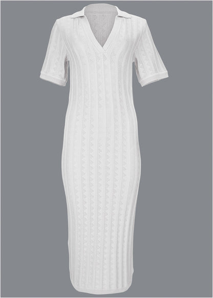 Pointelle Sweater Dress Cloud Dancer | Venus Budget Friendly