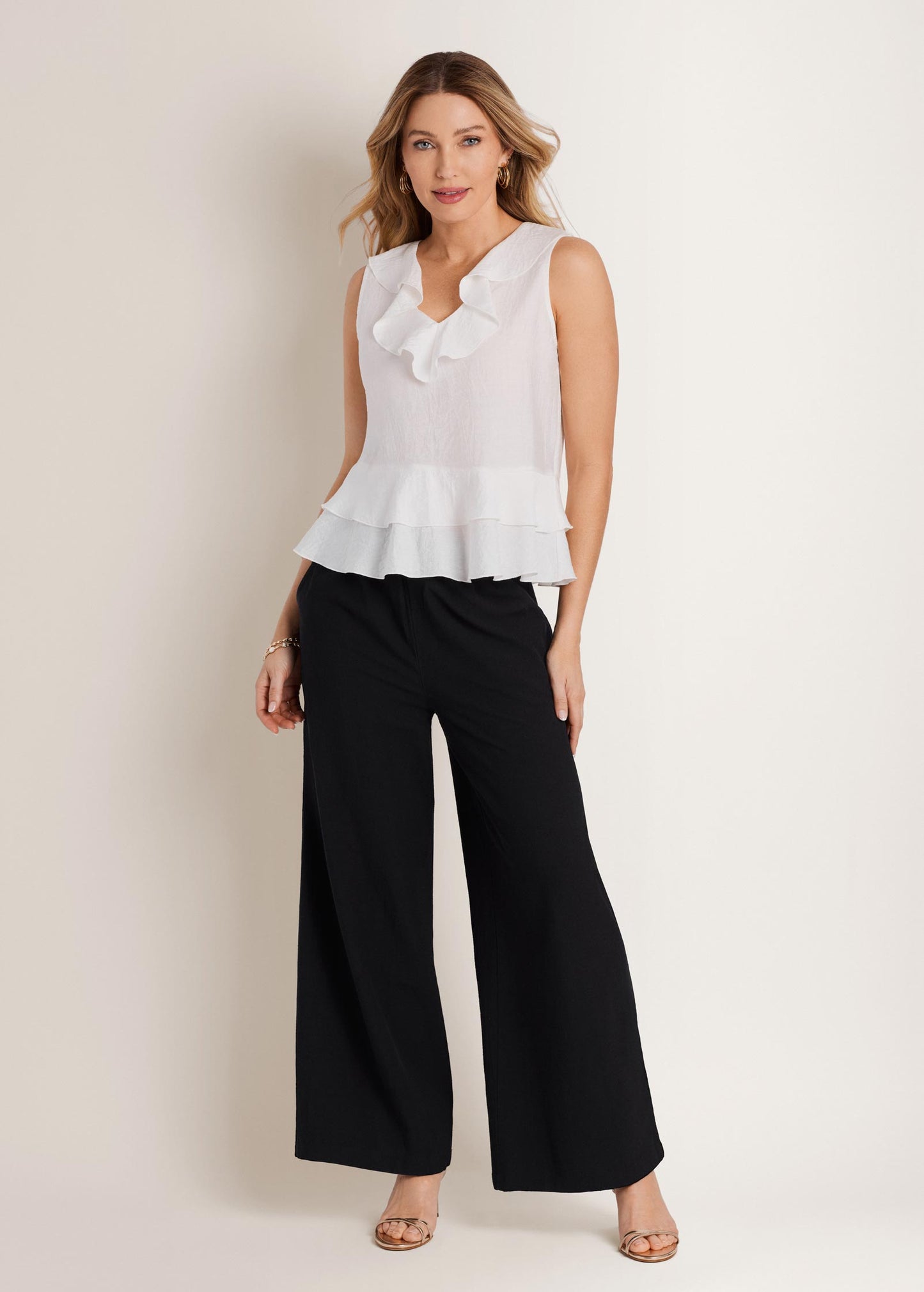 Wide Leg Linen Pant Jet Black | Venus Great Deal