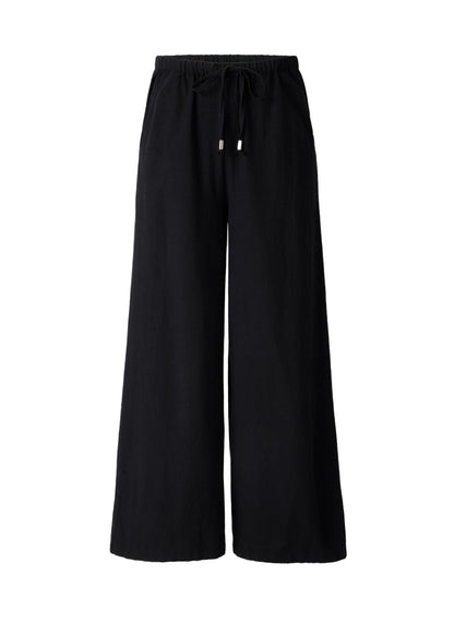 Wide Leg Linen Pant Jet Black | Venus Great Deal
