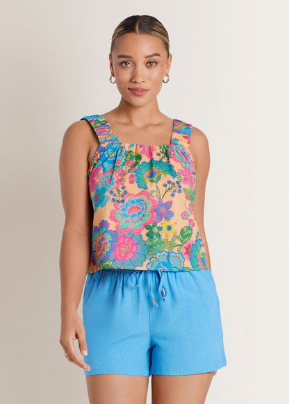 Poplin Printed Tank Dopamine Floral | Venus Sale