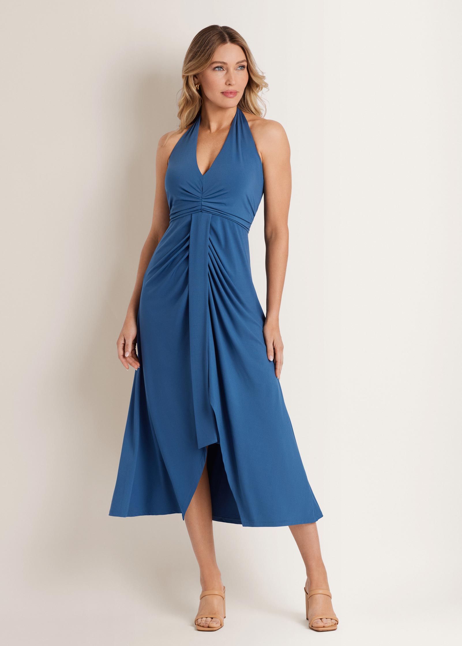 Plunging Knot Ity Maxi Dress Ensign Blue | Venus Best Seller