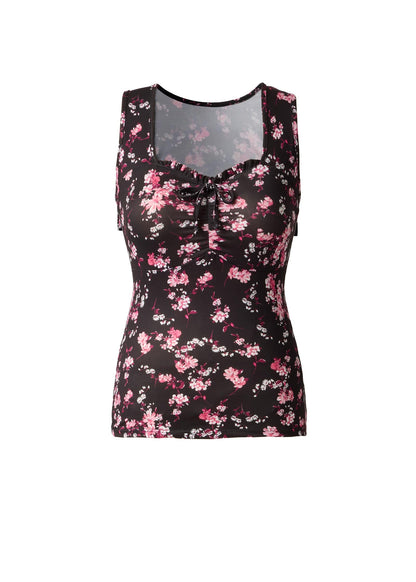 Tie-Front Floral Top Black Multi | Venus Customer Favorite