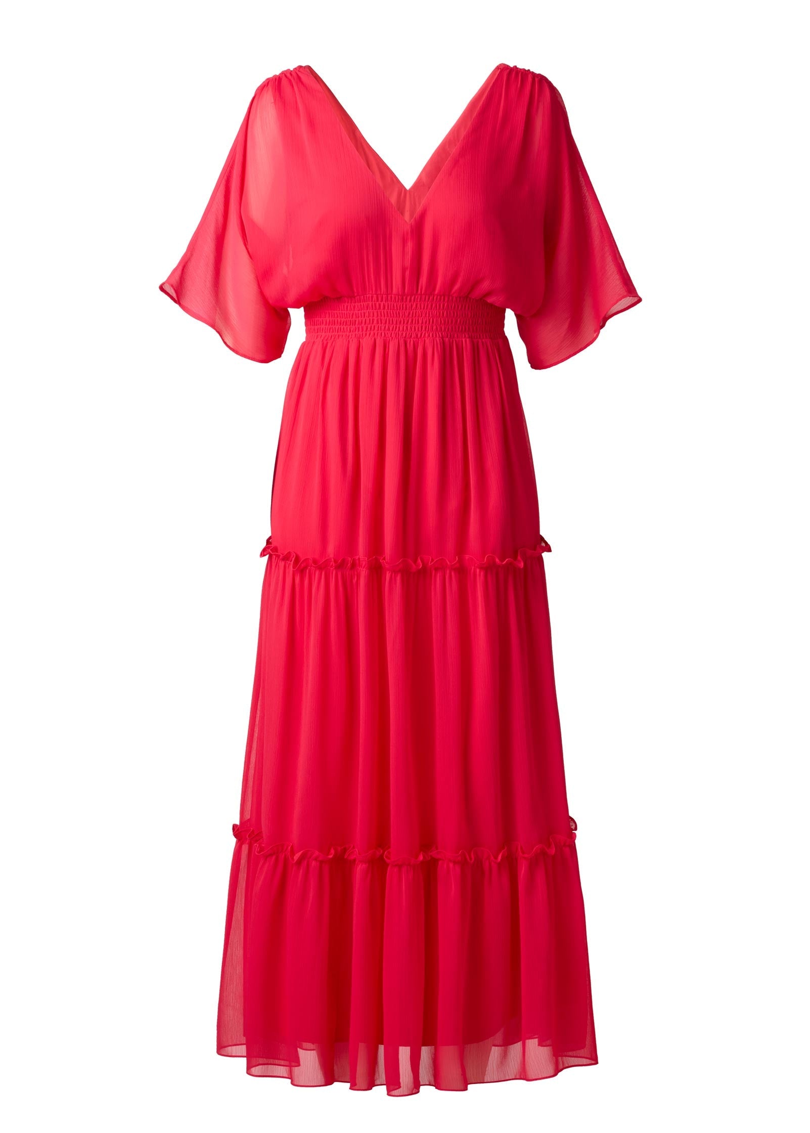 Flutter Sleeve Maxi Dress Rose Red | Venus Special Offer