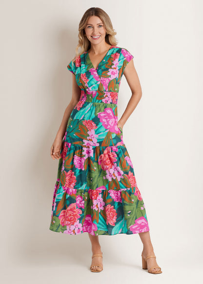 Smocked Waist Maxi Dress Tropic Bouquet | Venus Limited Edition