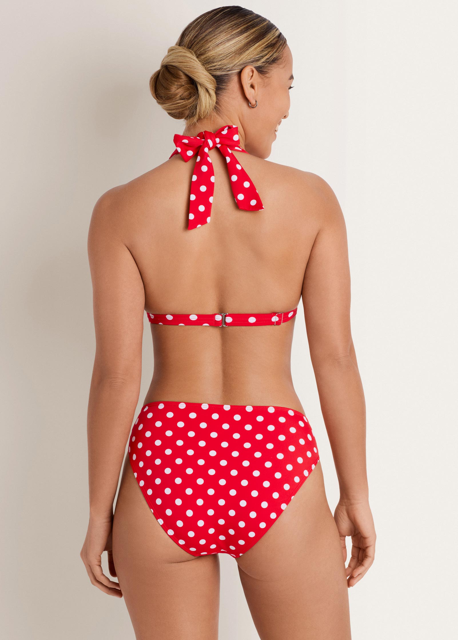 Goddess Push-Up Halter Bikini Top Red Polka Dot | Venus Cost Saving