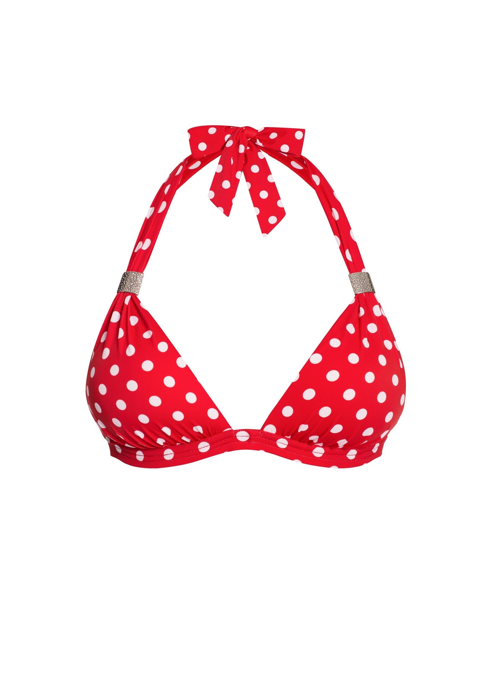 Goddess Push-Up Halter Bikini Top Red Polka Dot | Venus Cost Saving