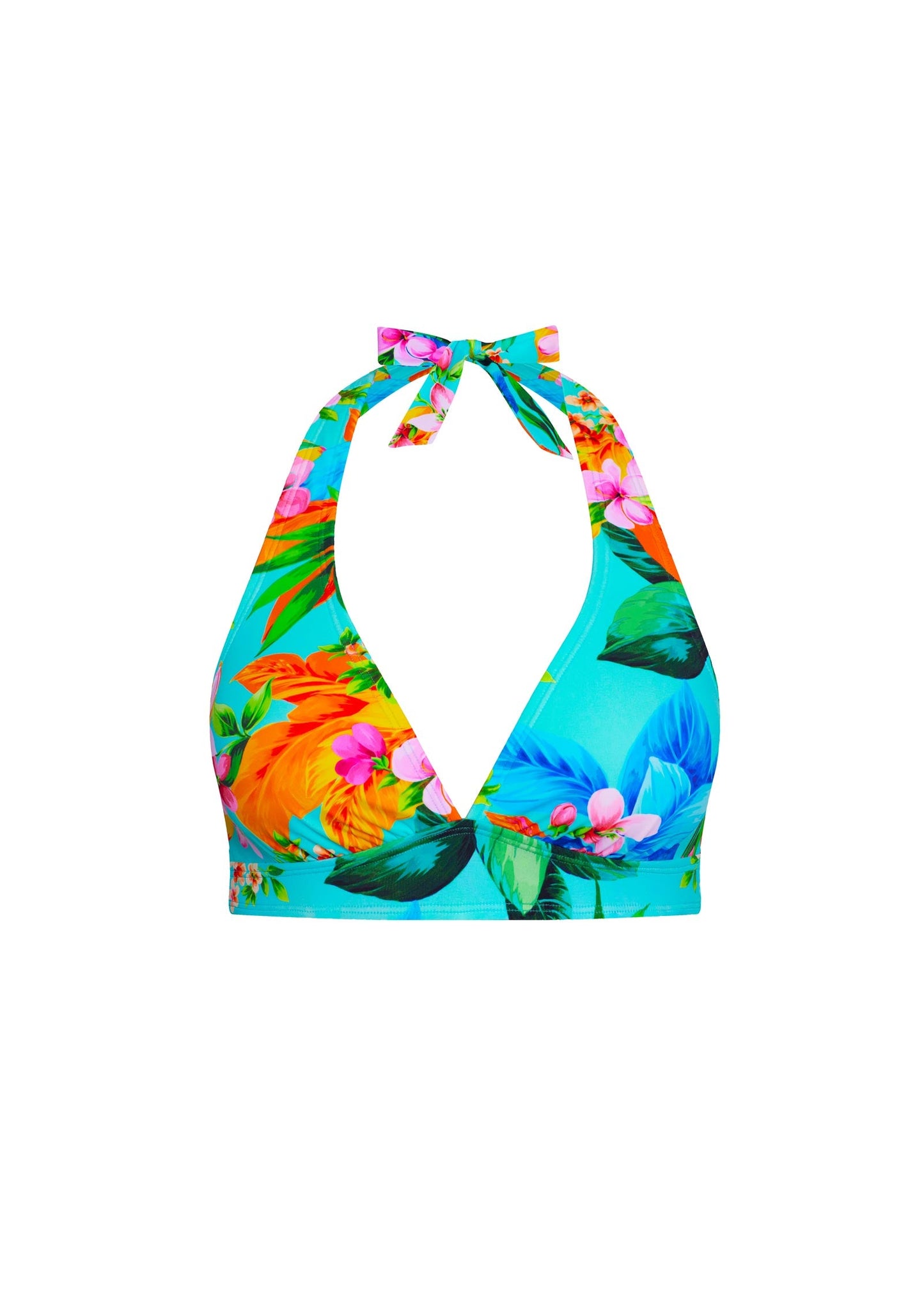 Anguilla Halter Bikini Top Aqua Fiesta Floral | Venus Value