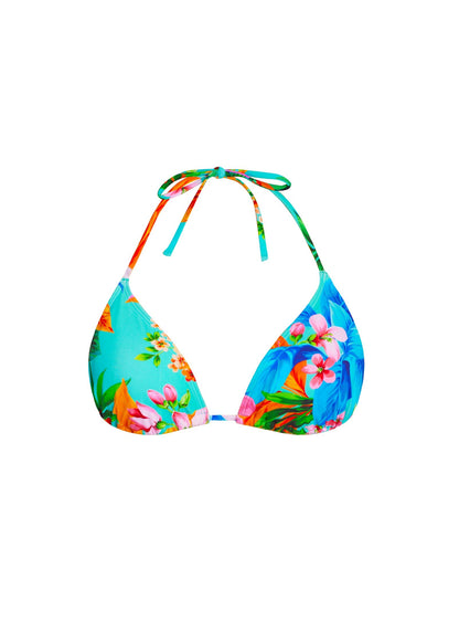 Bahamas Triangle Bikini Top Aqua Fiesta Floral | Venus Limited Edition
