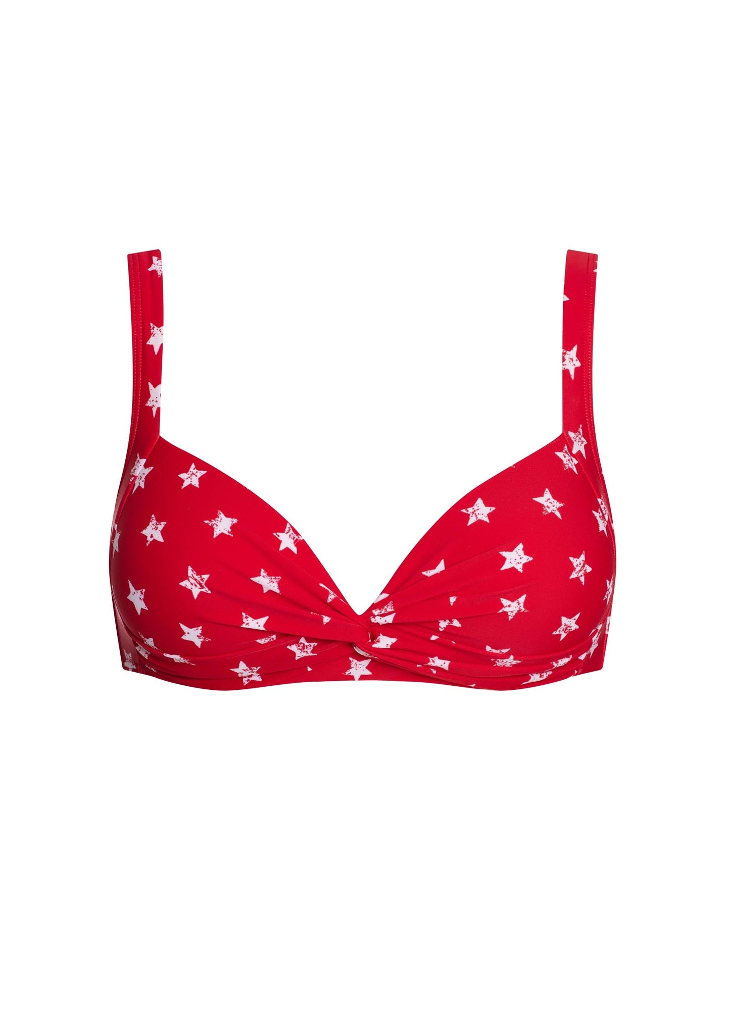 St Lucia Twist Bikini Top Red Stars | Venus Sale