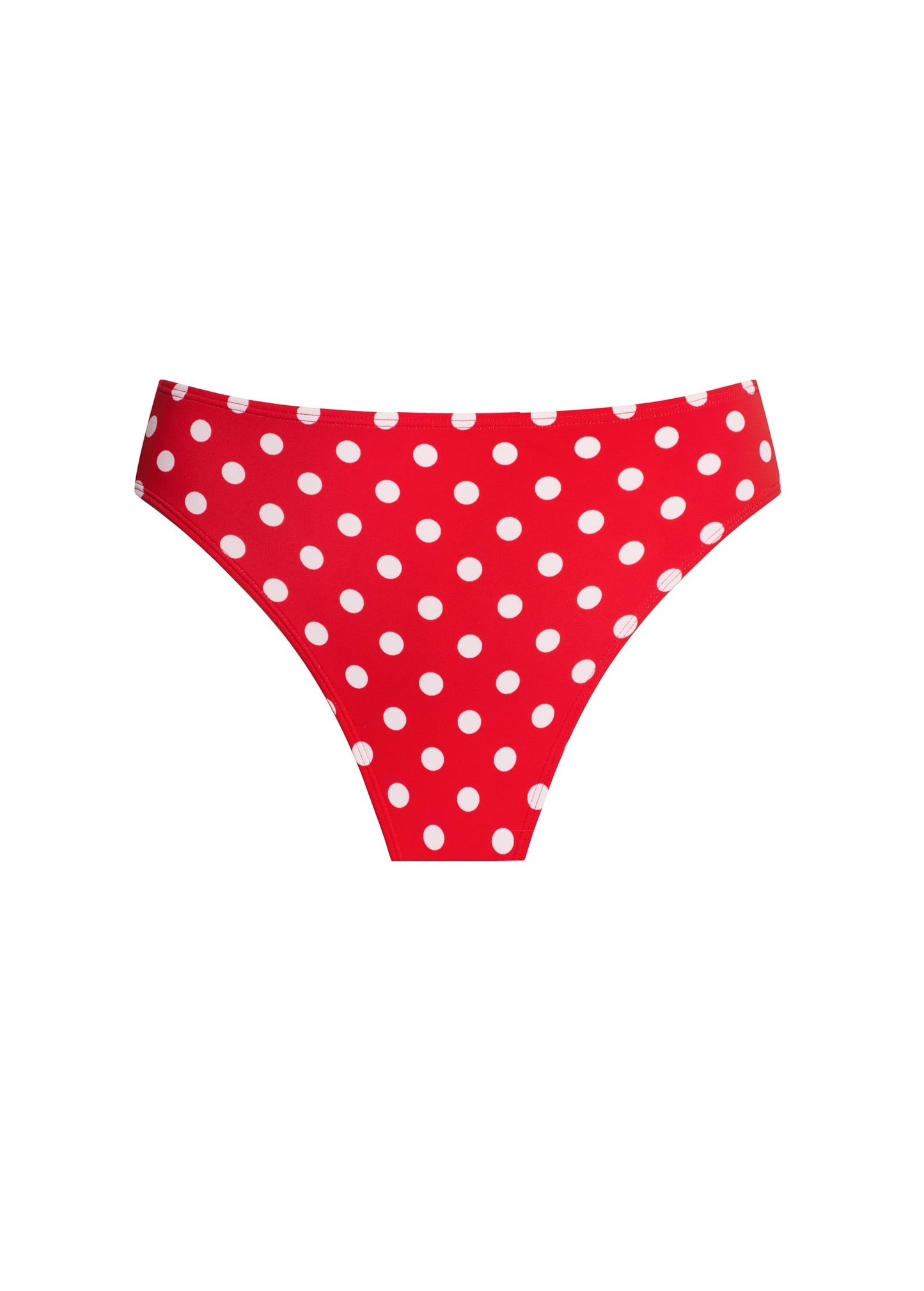 Fiji Mid Rise Moderate Bikini Bottom Red Polka Dot | Venus Featured