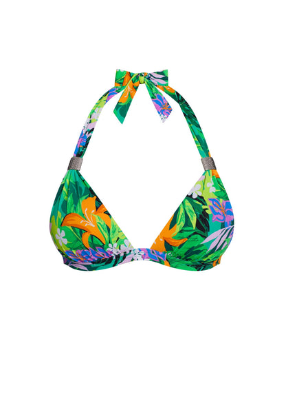 Goddess Push-Up Halter Bikini Top Jungle Collage | Venus Affordable