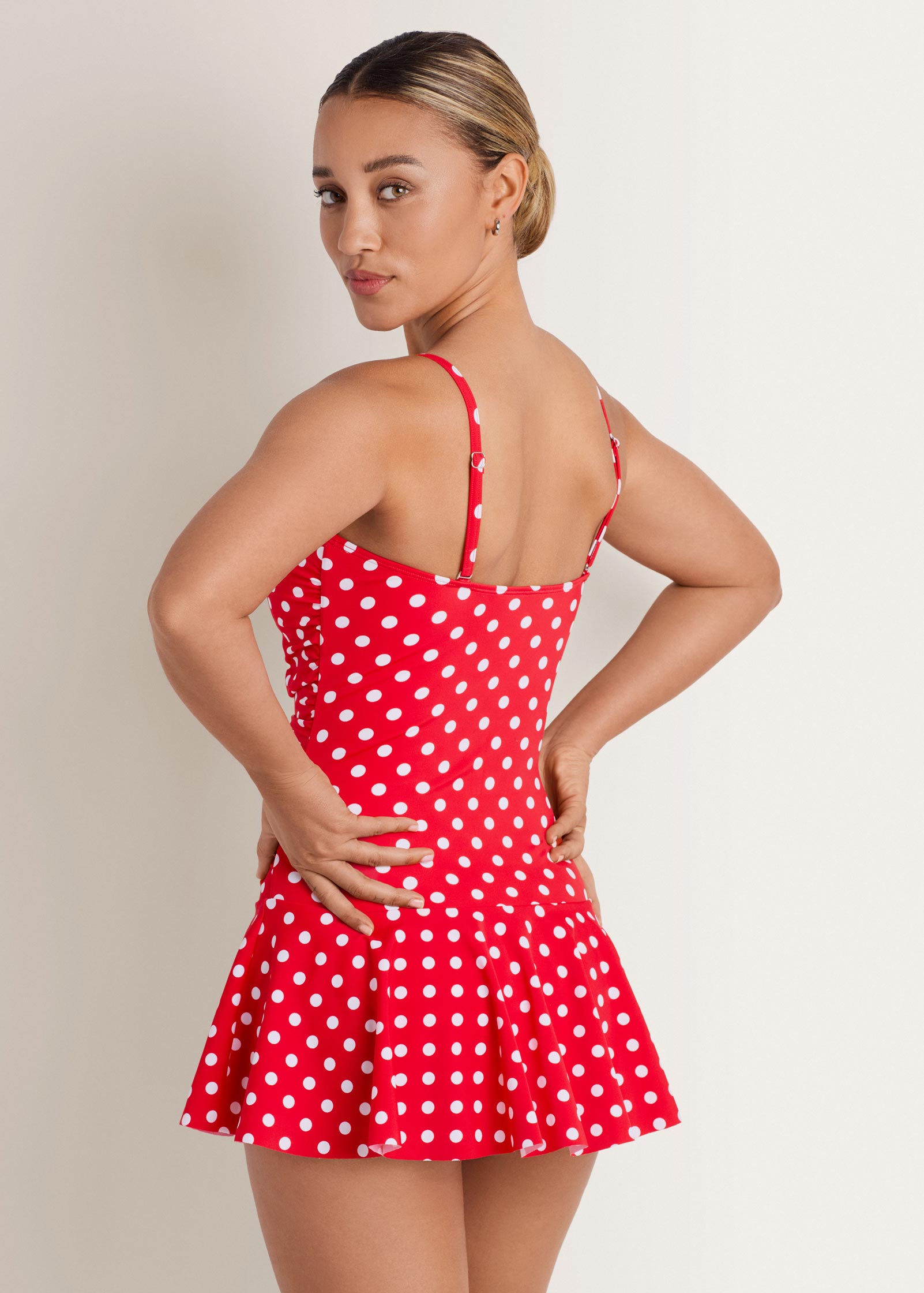 Venice Skirted Swim Dress Red Polka Dot | Venus Special Offer