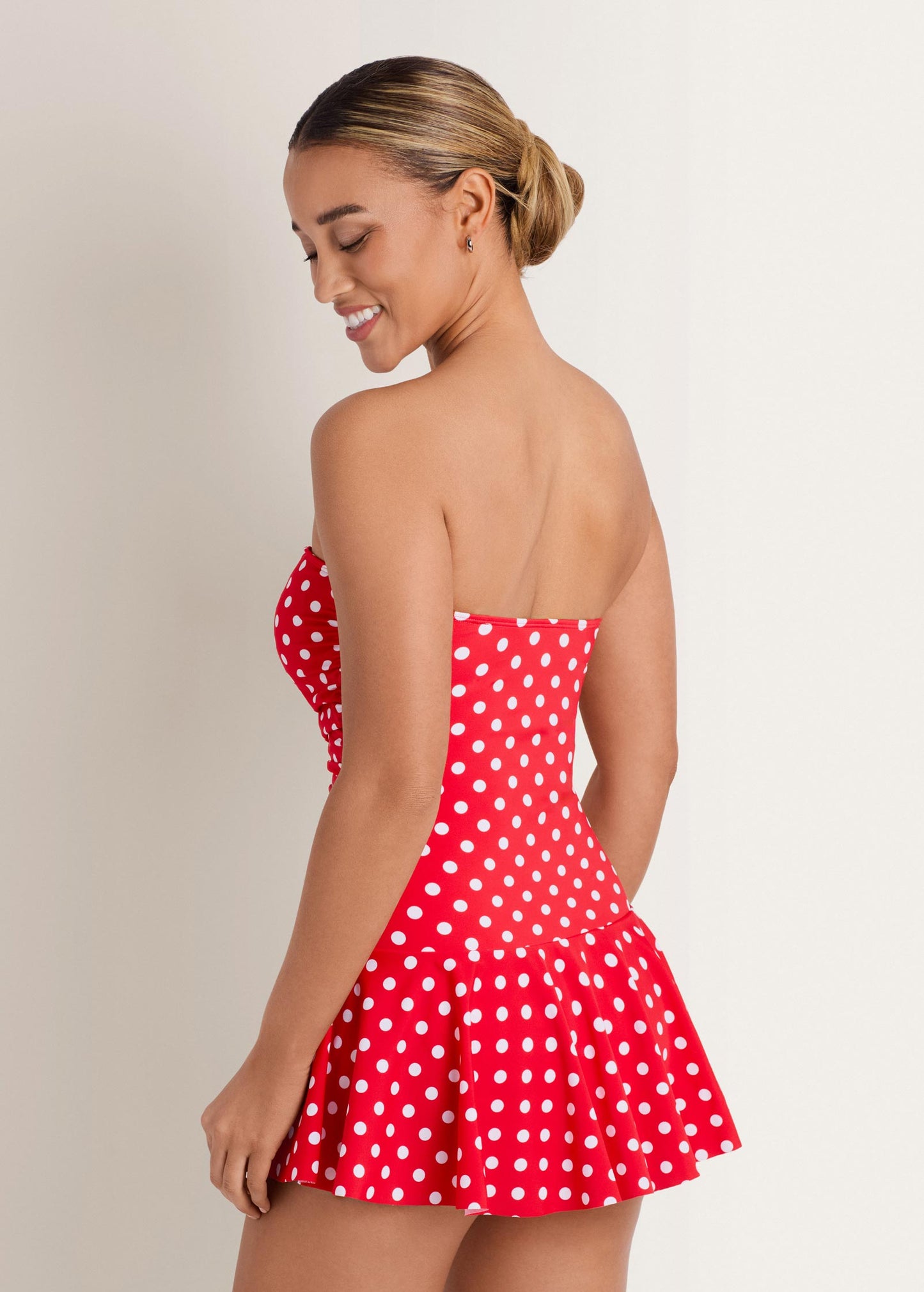 Venice Skirted Swim Dress Red Polka Dot | Venus Special Offer