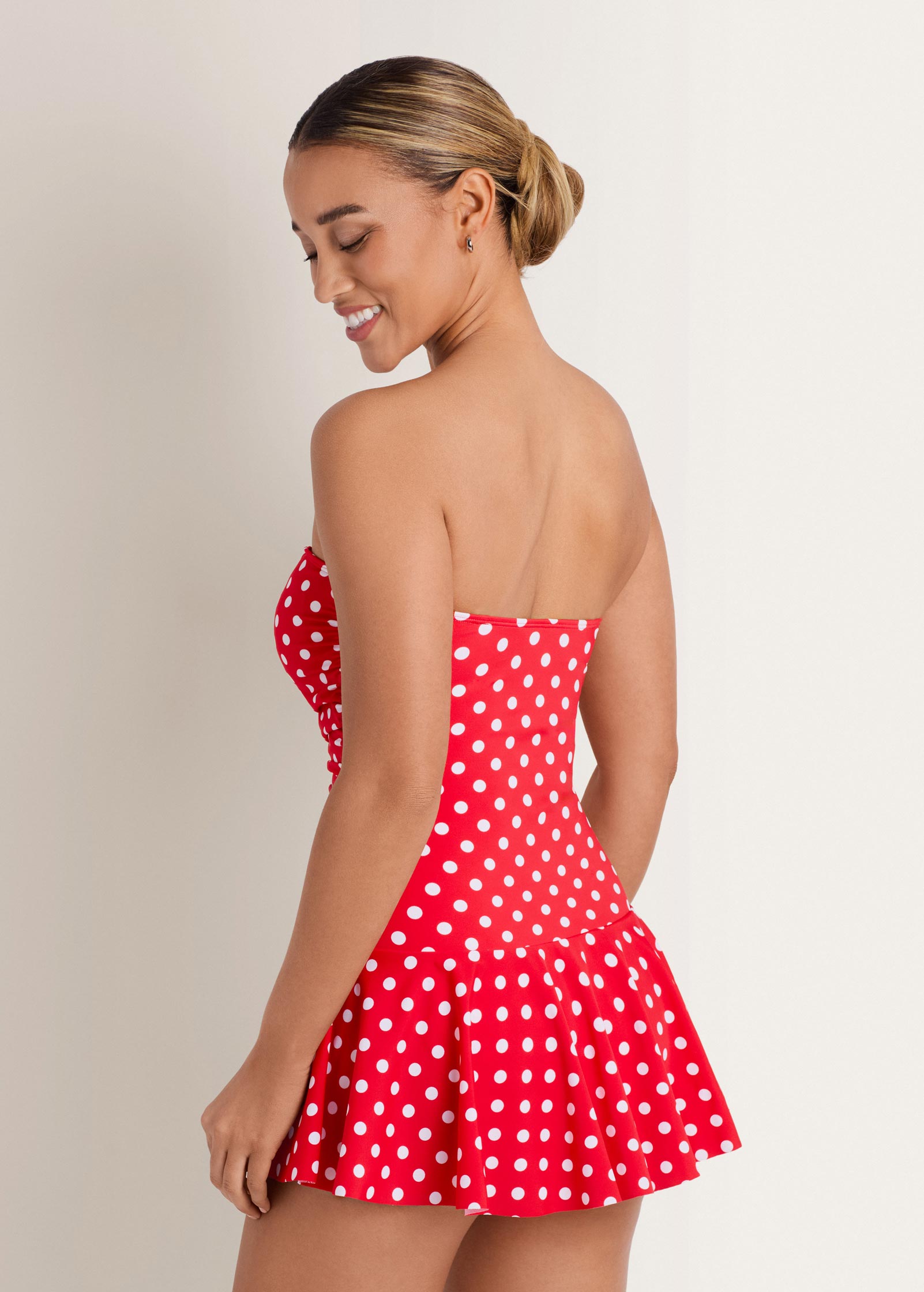 Venice Skirted Swim Dress Red Polka Dot | Venus Special Offer