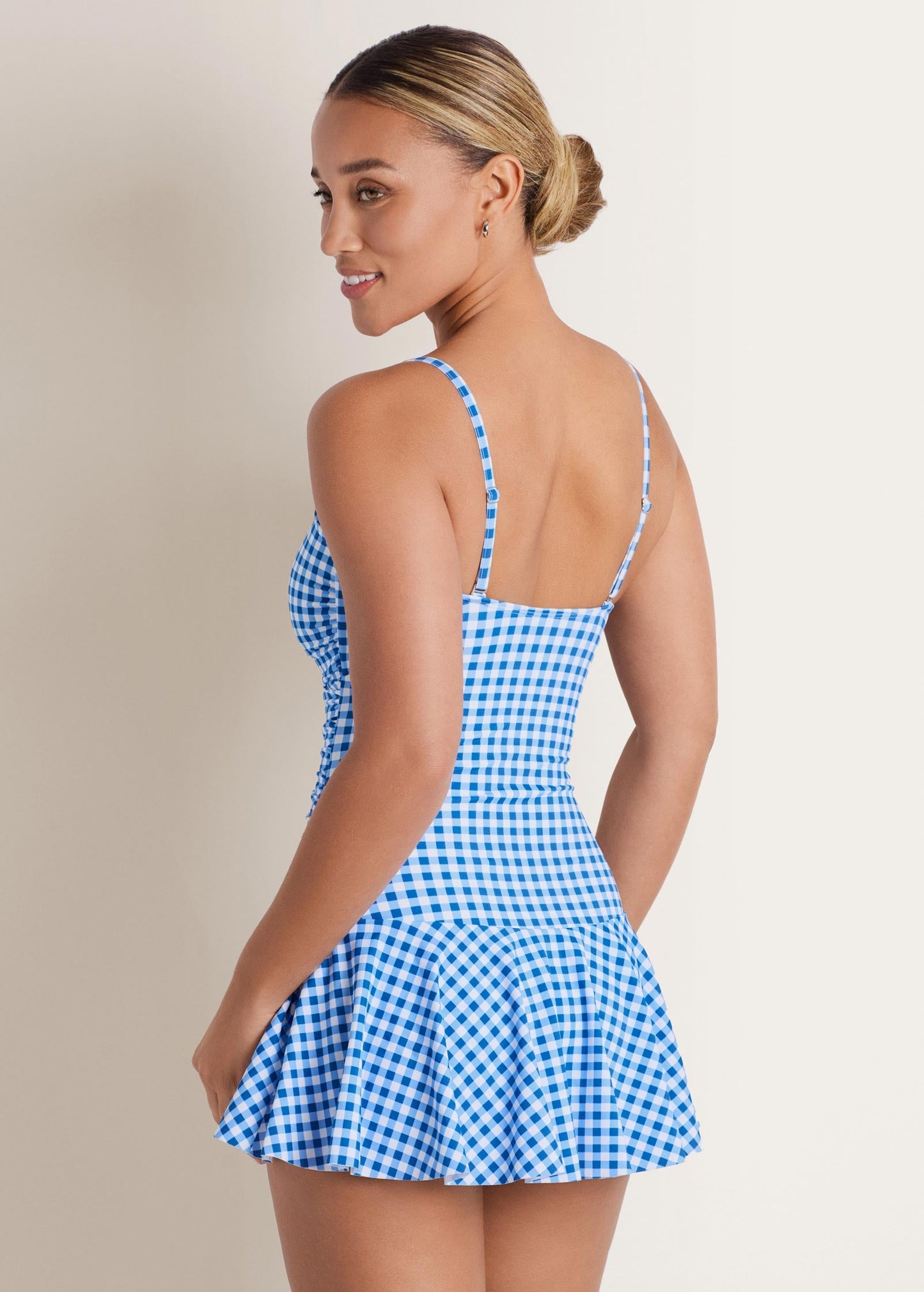 Venice Skirted Swim Dress Blue Gingham | Venus Popular Choice