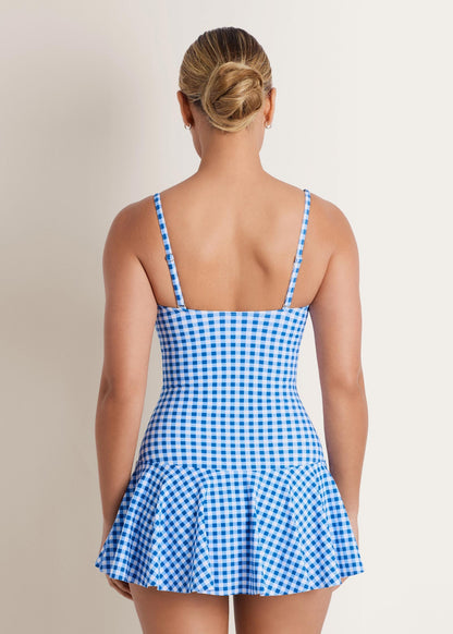 Venice Skirted Swim Dress Blue Gingham | Venus Popular Choice