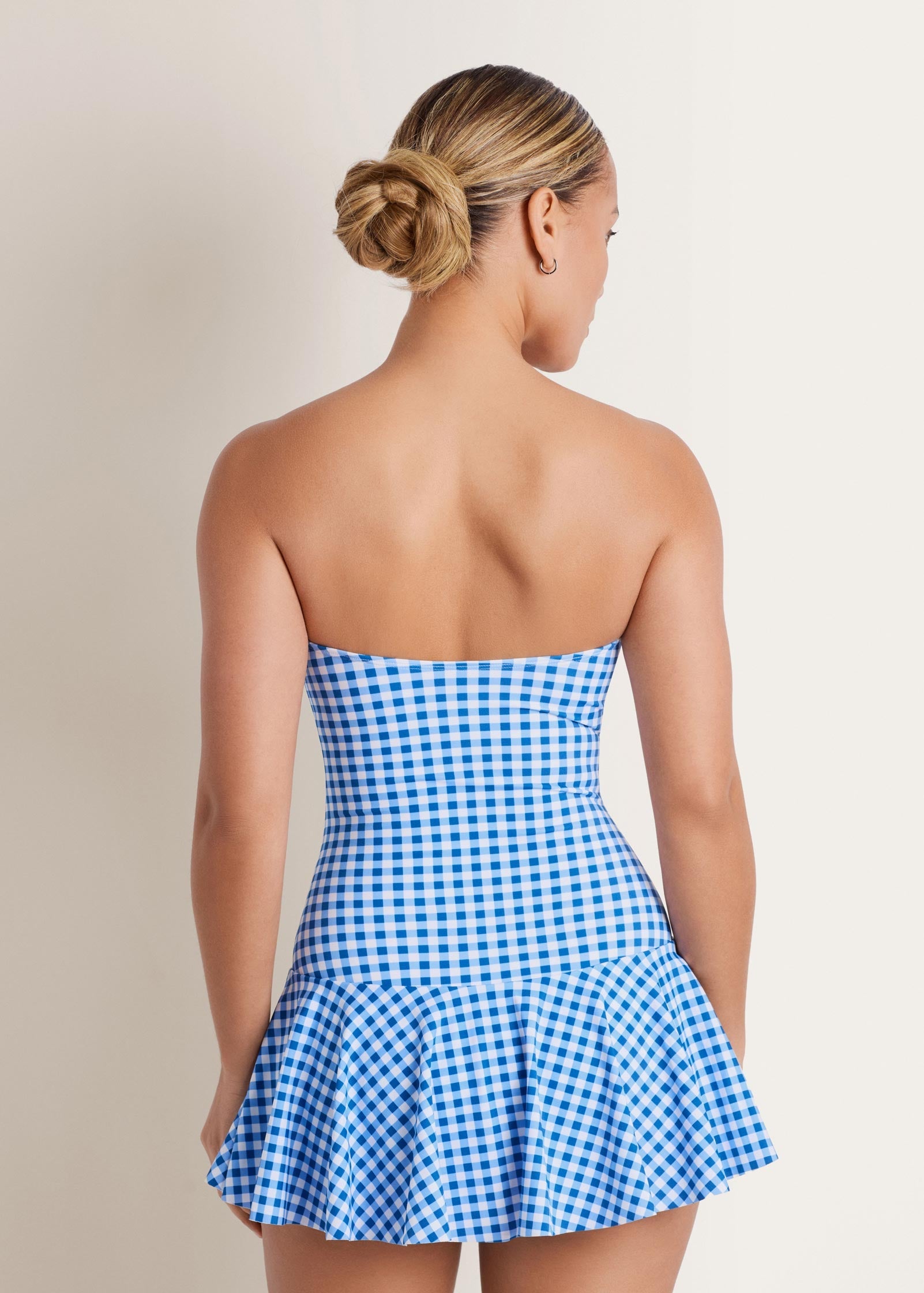 Venice Skirted Swim Dress Blue Gingham | Venus Popular Choice