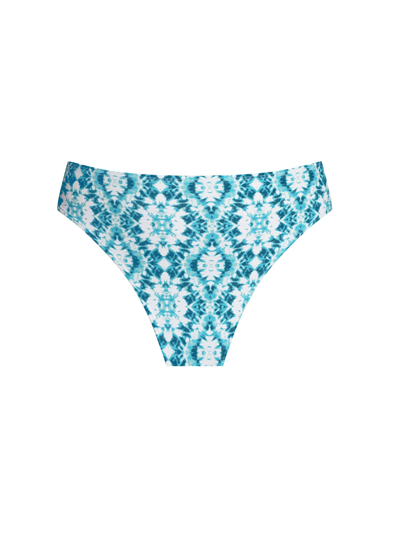 Fiji Mid Rise Moderate Bikini Bottom Shibori Tiles | Venus Value