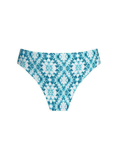 Fiji Mid Rise Moderate Bikini Bottom Shibori Tiles | Venus Value