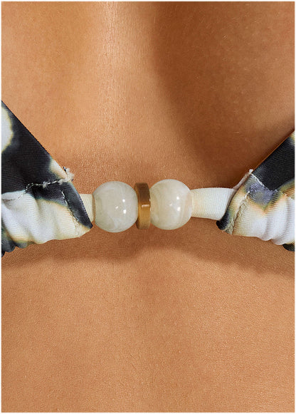 Beaded Triangle Bikini Top - Butterfly Cheetah | Venus Best Seller