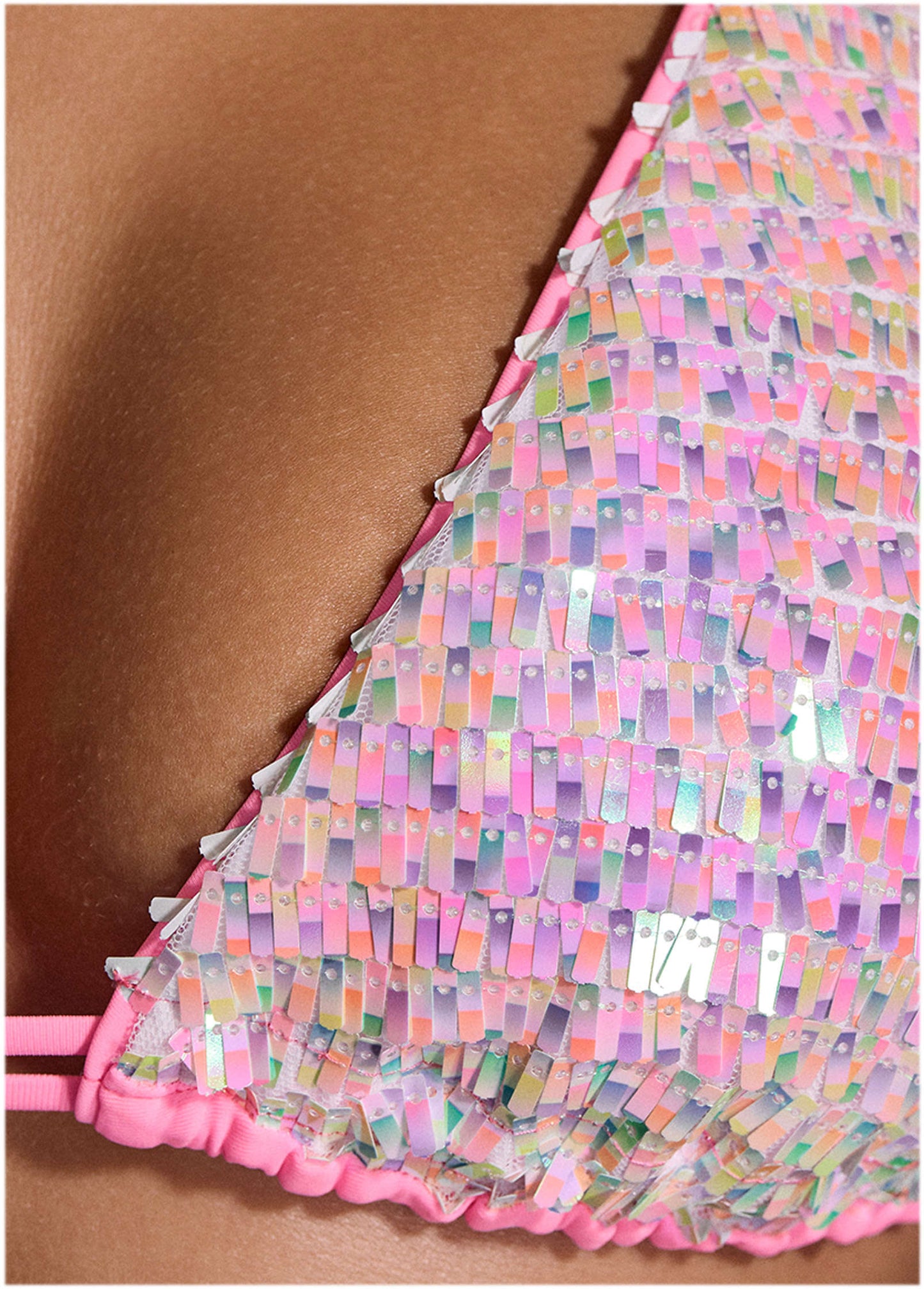 Getaway Glitz Bikini Top - Pink Multi | Venus Limited Edition