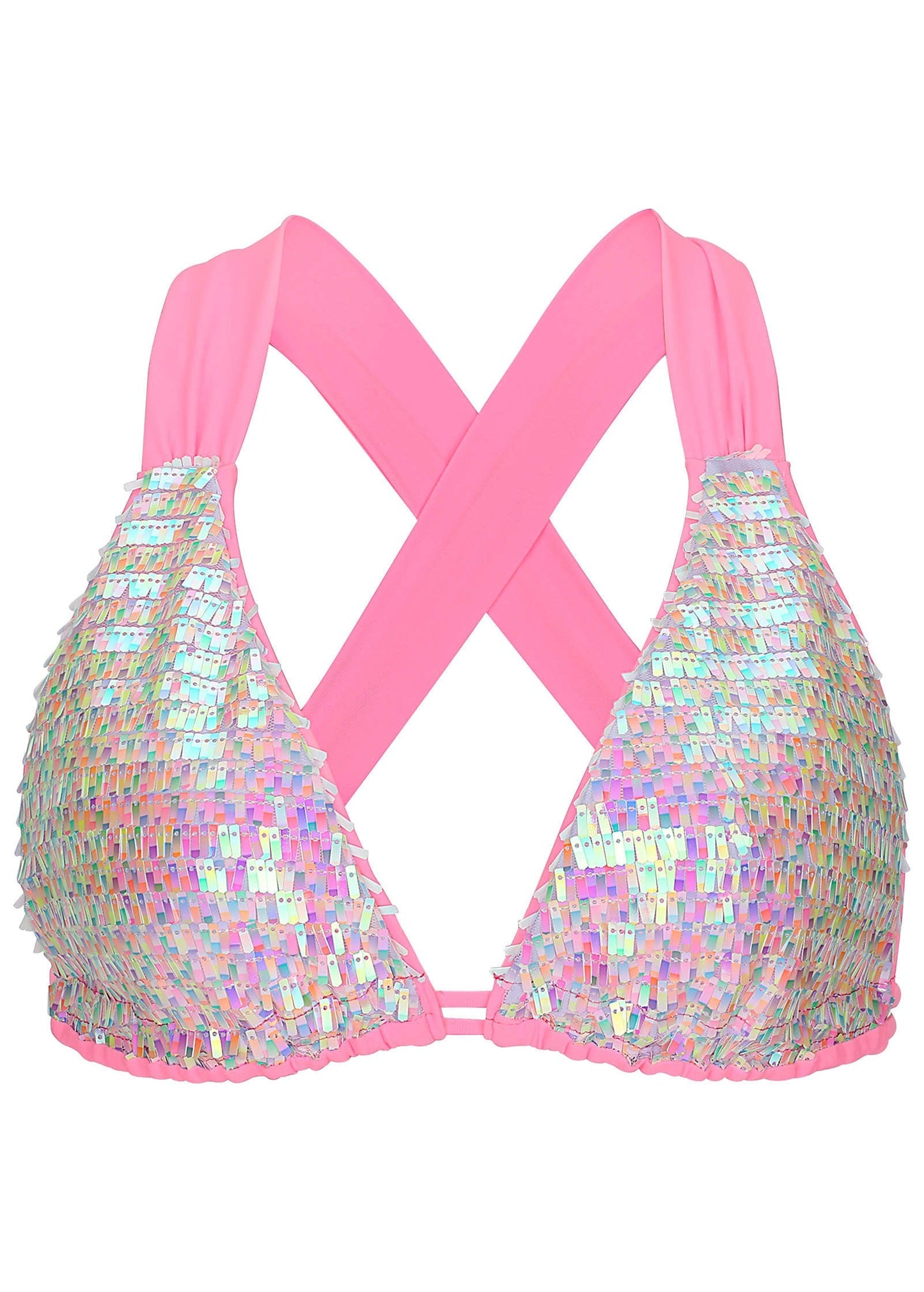 Getaway Glitz Bikini Top - Pink Multi | Venus Limited Edition