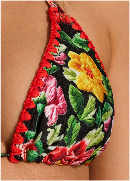 Crochet Trim Bahamas Triangle Top - Havana Garden | Venus Cost Saving