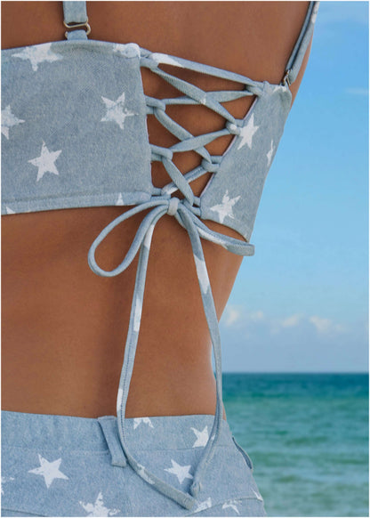 Denim Underwire Swim Top Denim Star | Venus Budget Friendly