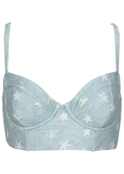 Denim Underwire Swim Top Denim Star | Venus Budget Friendly