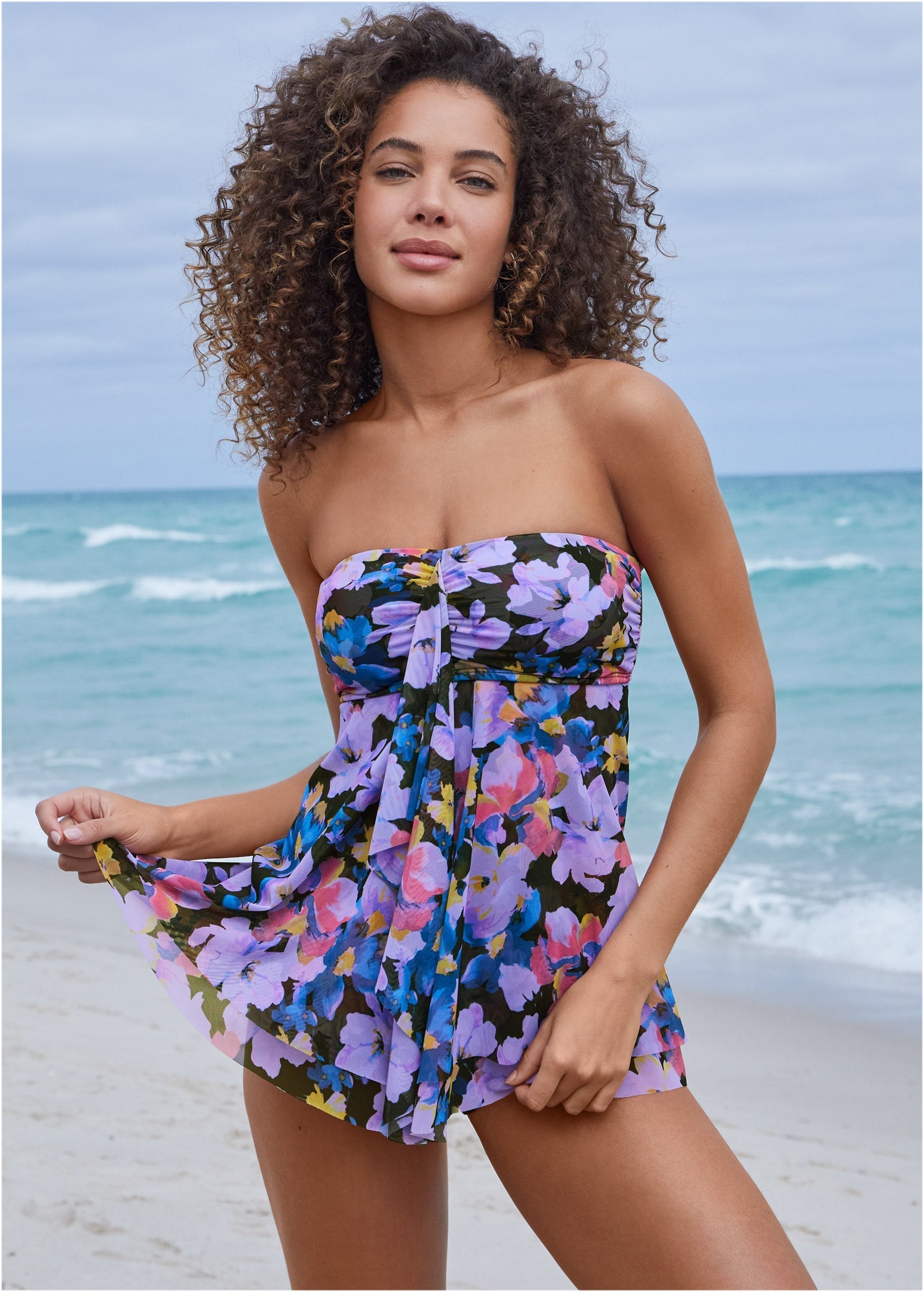 Lanai Bandeau Tankini Top - Evening Bloom | Venus Budget Friendly