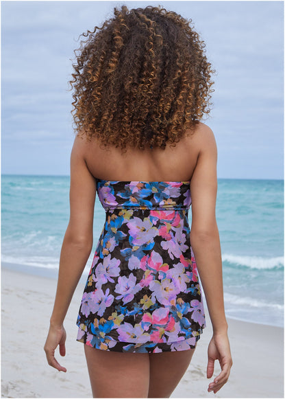 Lanai Bandeau Tankini Top - Evening Bloom | Venus Budget Friendly