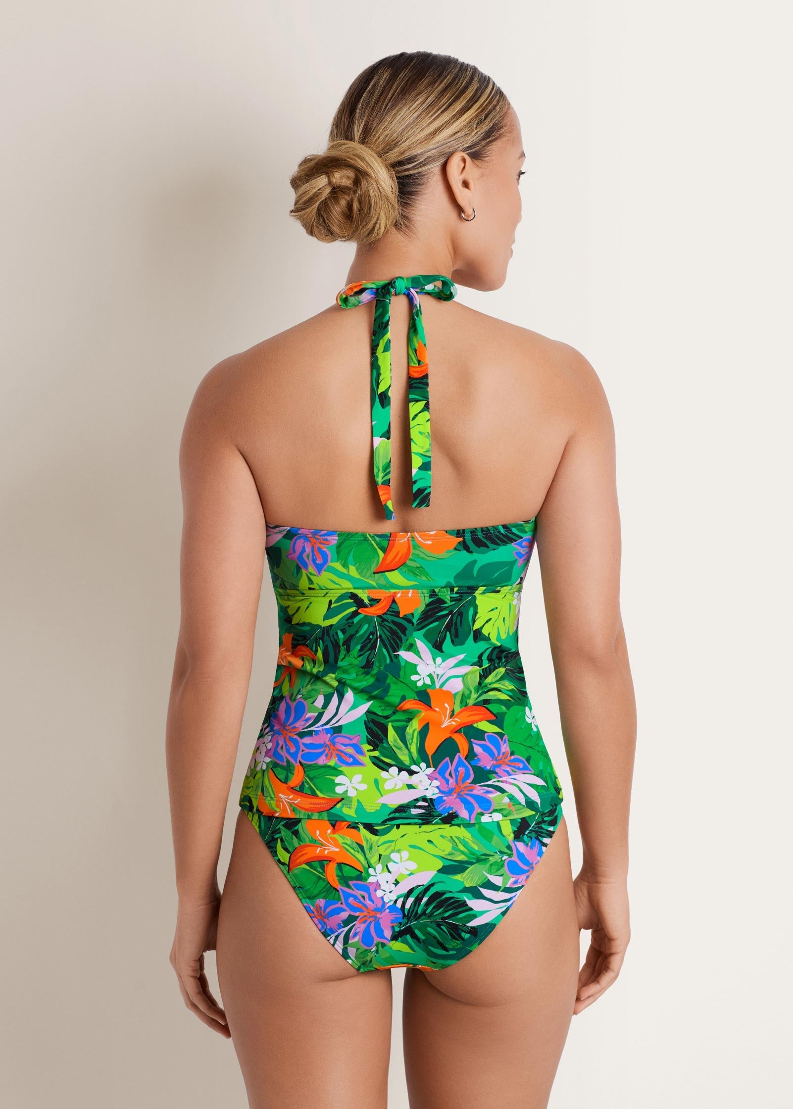 Halter Bandeau Tankini Top Jungle Collage | Venus Featured