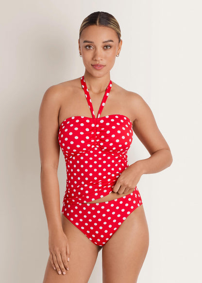 Halter Bandeau Tankini Top Red Polka Dot | Venus Popular Choice