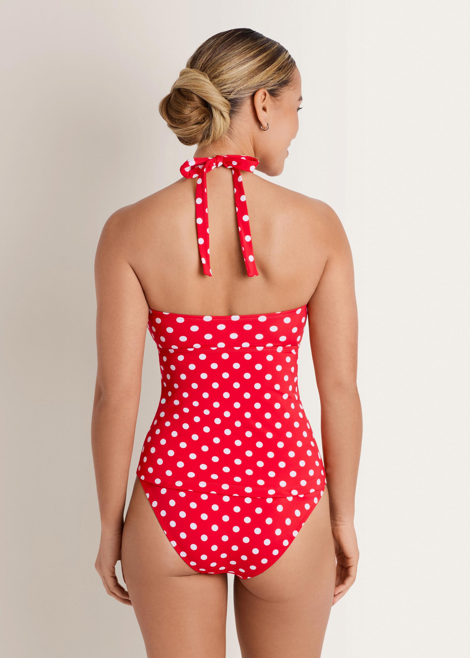 Halter Bandeau Tankini Top Red Polka Dot | Venus Popular Choice