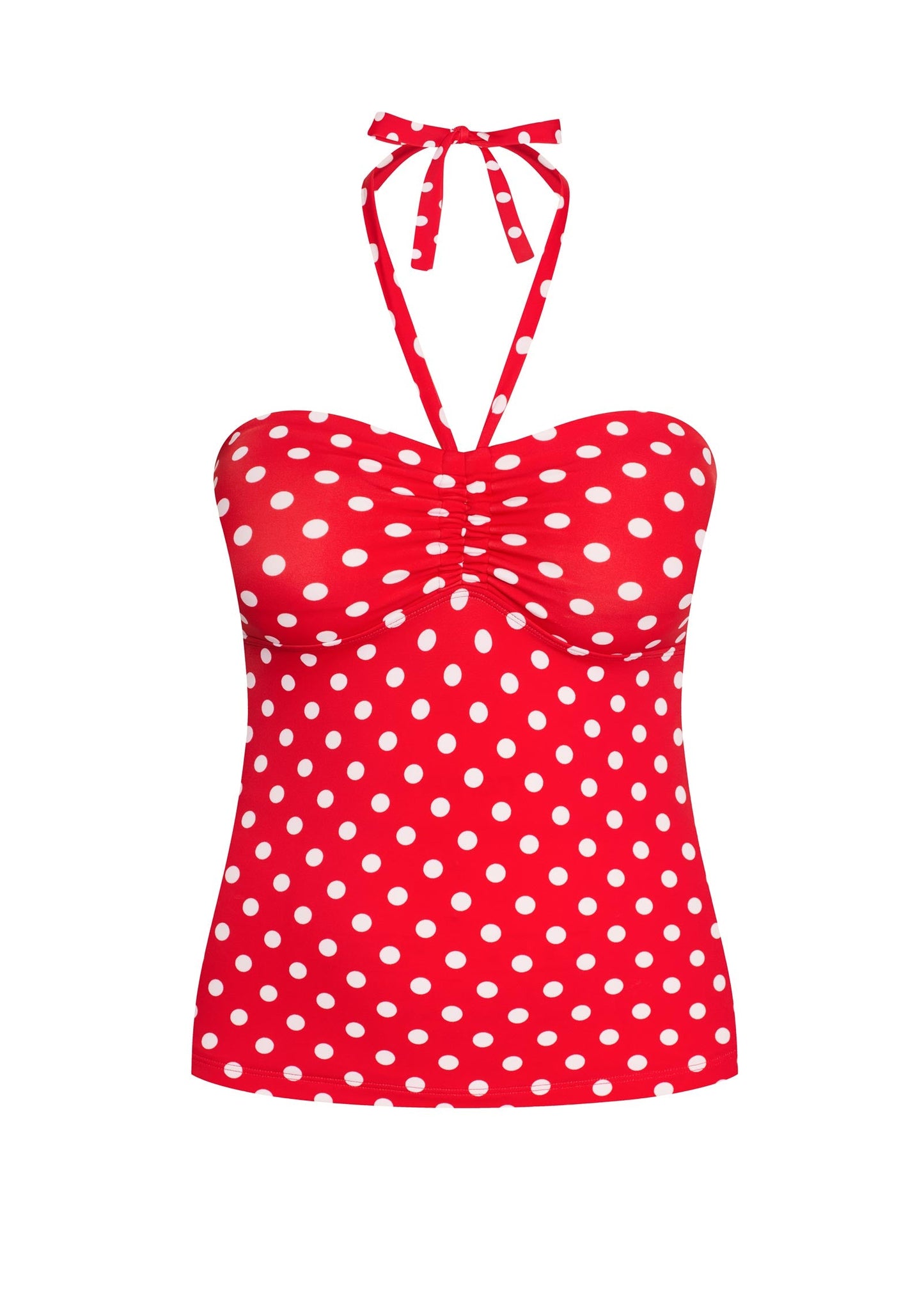 Halter Bandeau Tankini Top Red Polka Dot | Venus Popular Choice