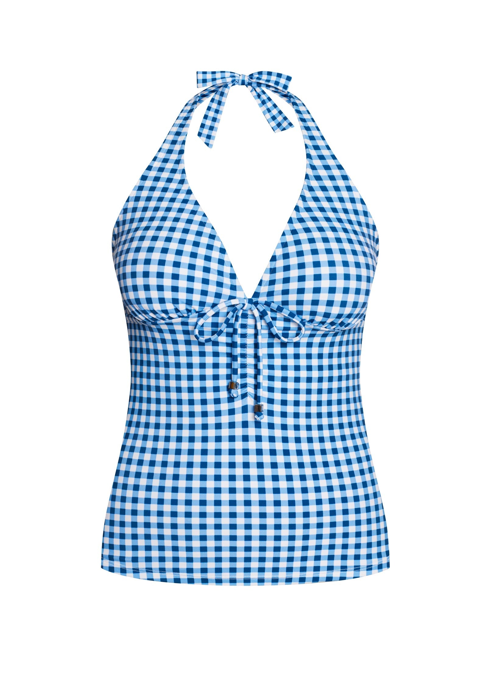 Sicily Halter Tankini Top Blue Gingham | Venus Customer Favorite