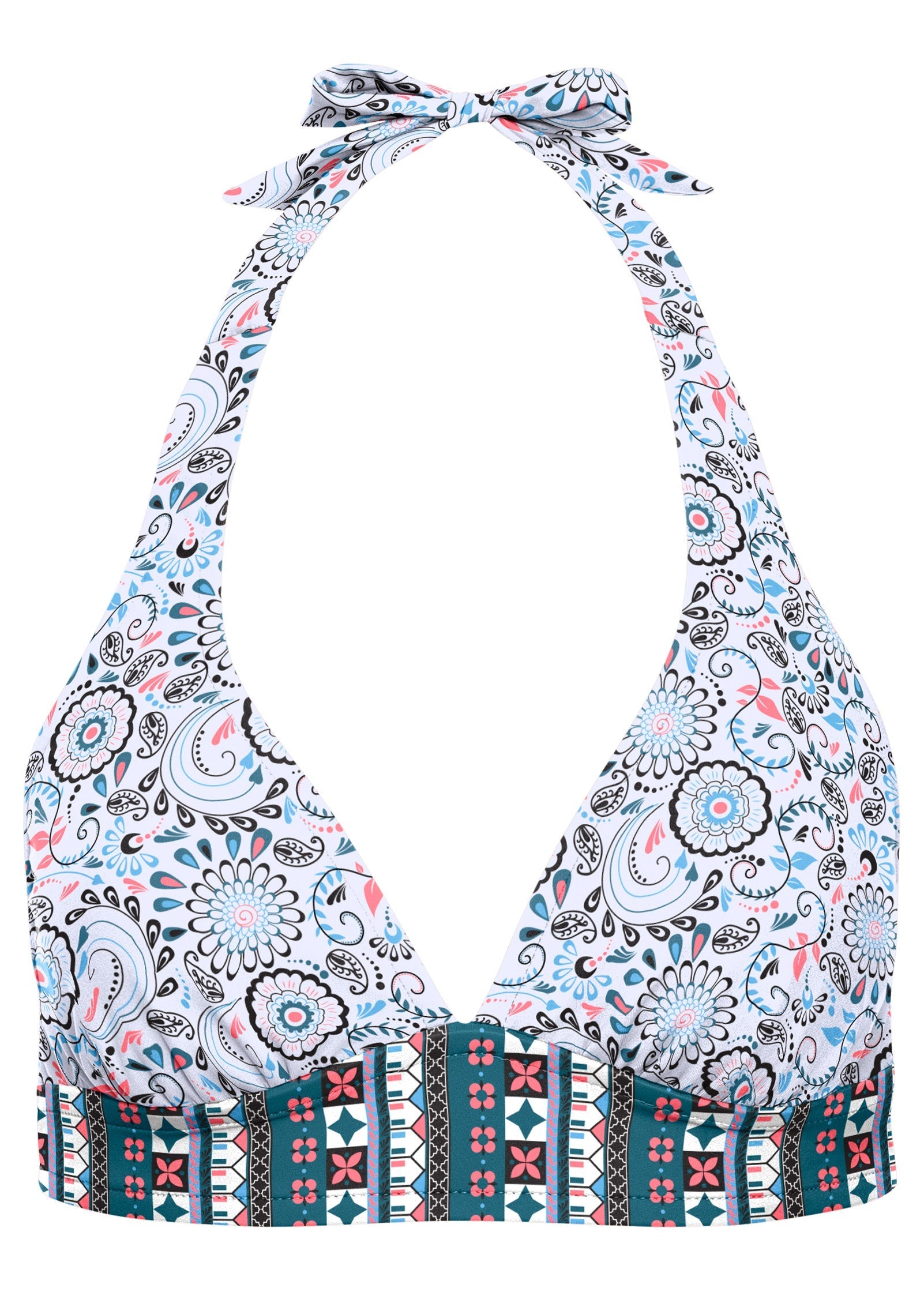 Anguilla Halter Bikini Top - Lotus Flowers | Venus Popular Choice