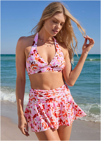 Anguilla Halter Bikini Top - Feathered Blooms | Venus Cost Saving