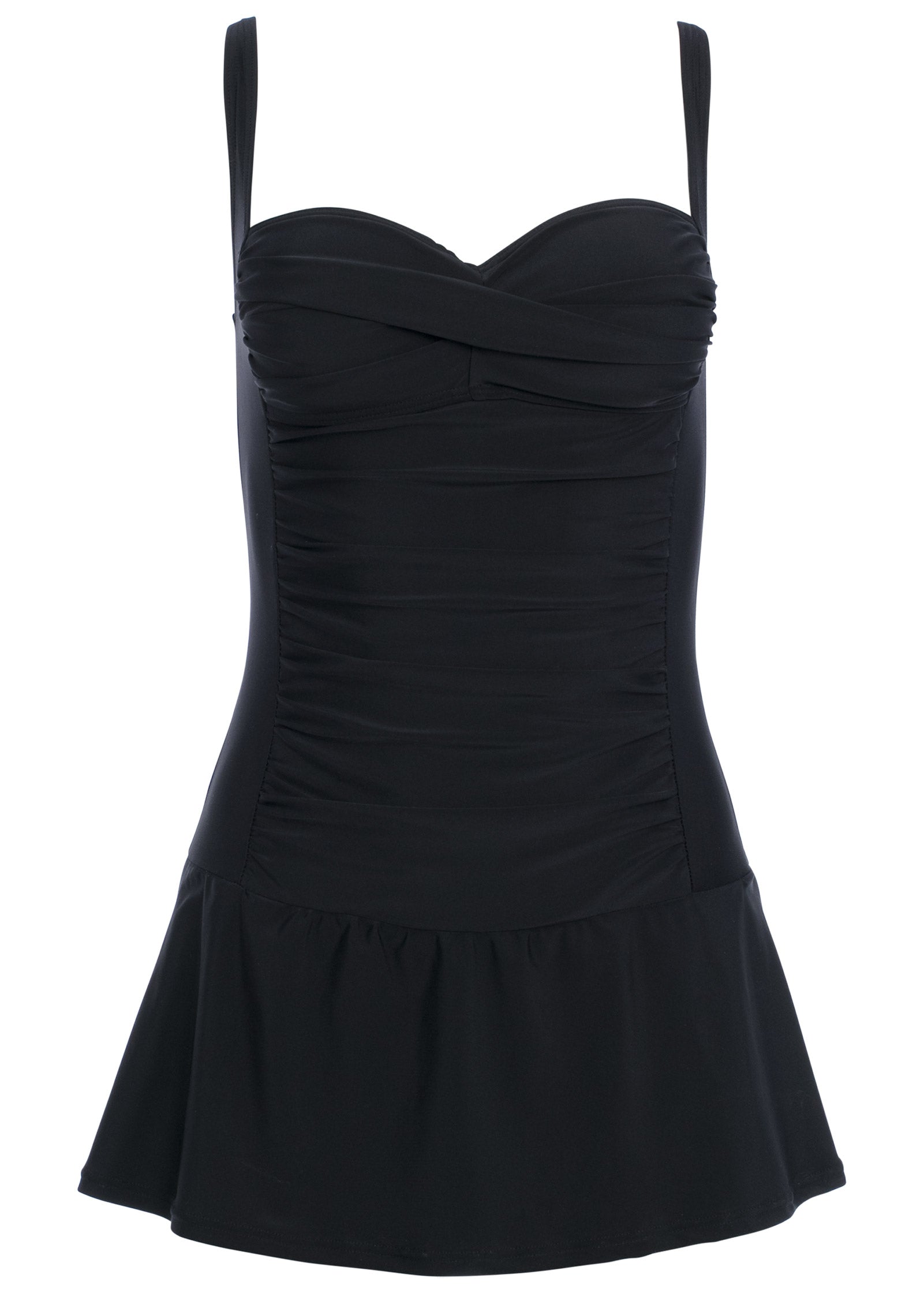 St. Tropez Black Tummy Control Swim Dress | VENUS | Venus Affordable