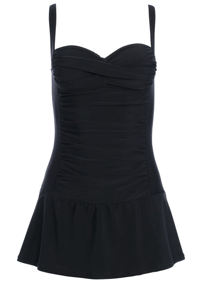St. Tropez Black Tummy Control Swim Dress | VENUS | Venus Affordable