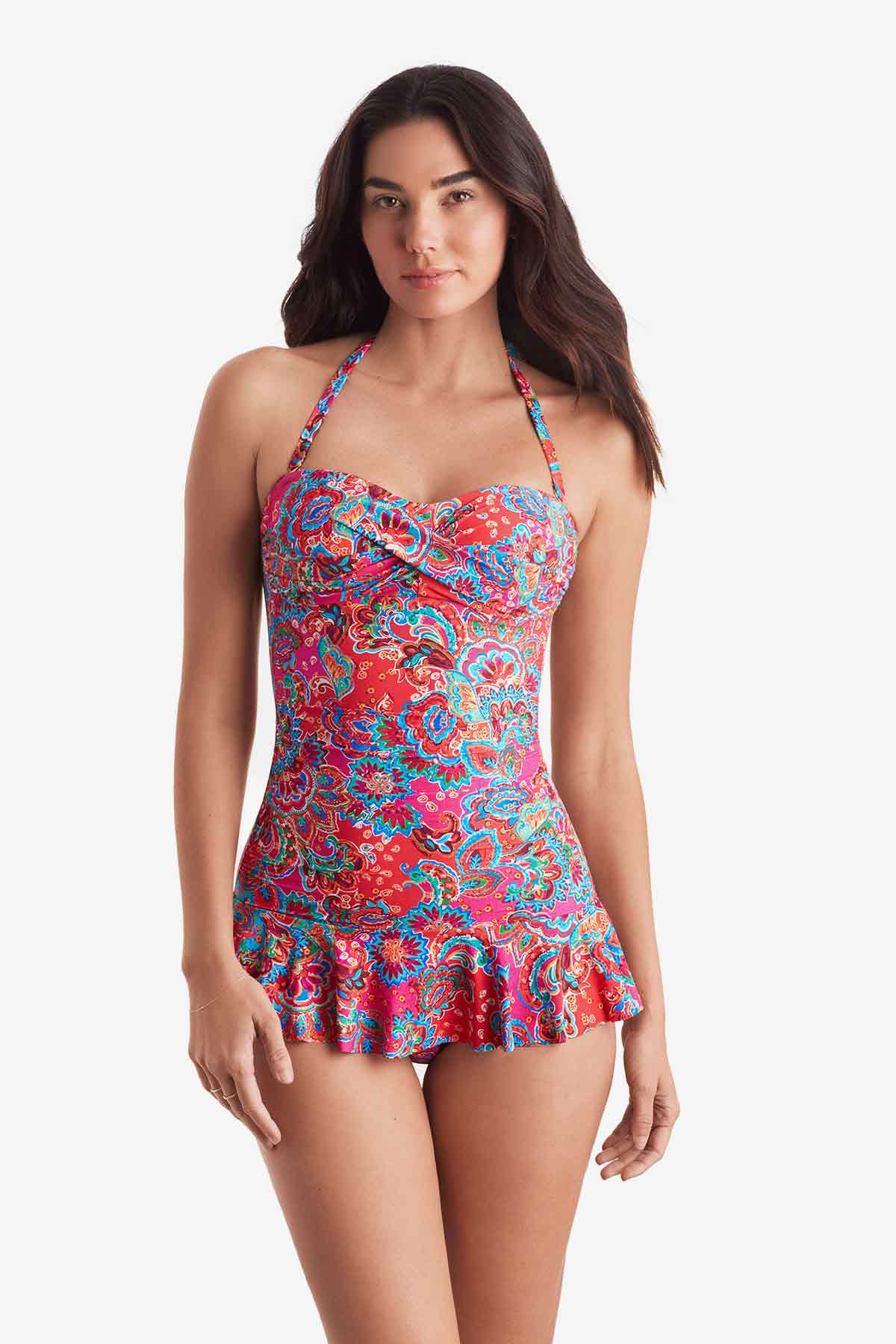 Mimi Flamingo Island Paisley Aria Skirted One Piece | Venus Best Seller