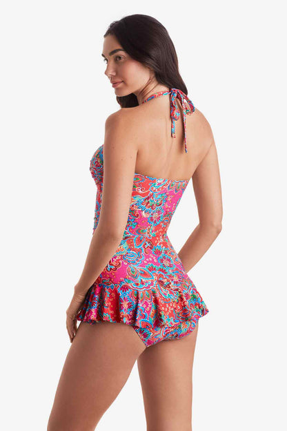 Mimi Flamingo Island Paisley Aria Skirted One Piece | Venus Best Seller