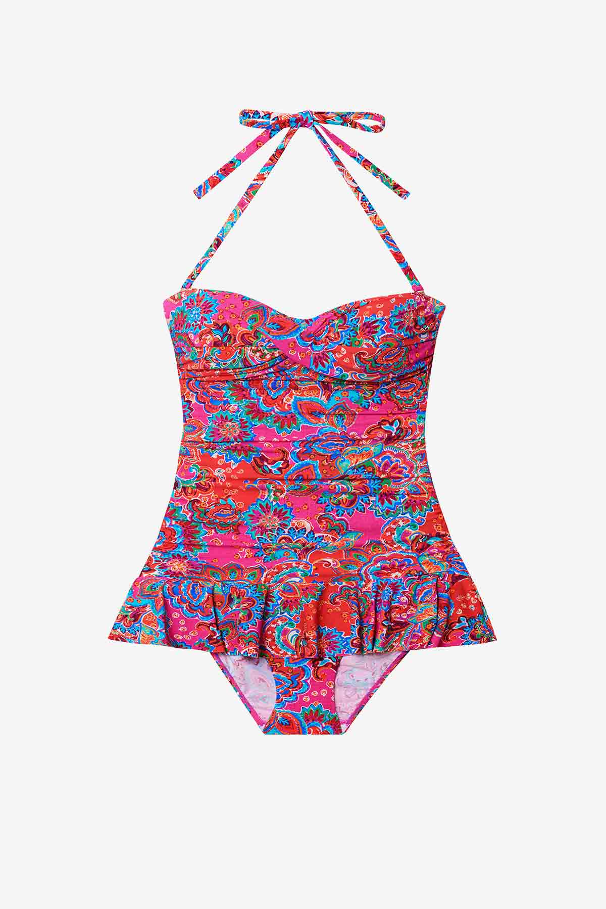 Mimi Flamingo Island Paisley Aria Skirted One Piece | Venus Best Seller