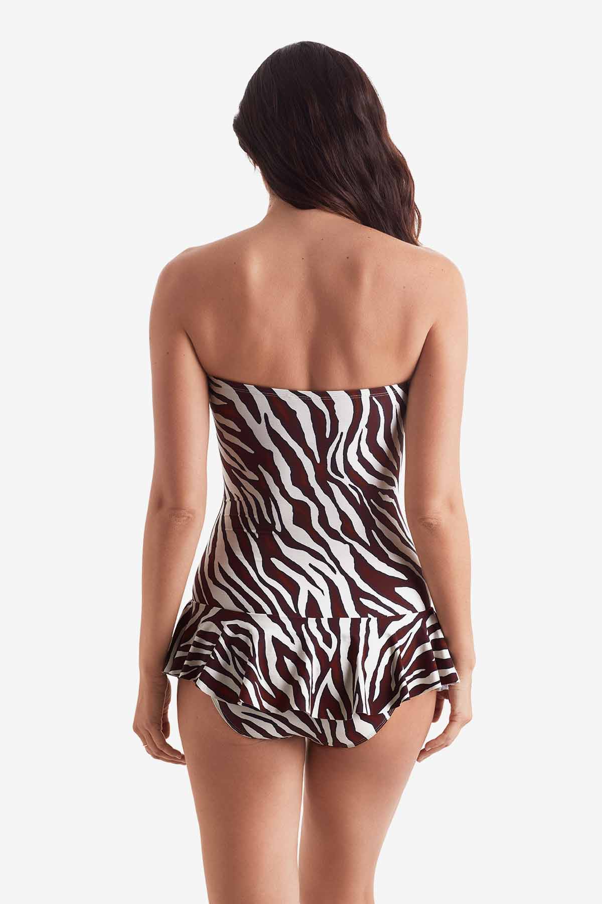 Mimi Flamingo Zebra Aria Skirted One Piece | Venus Customer Favorite