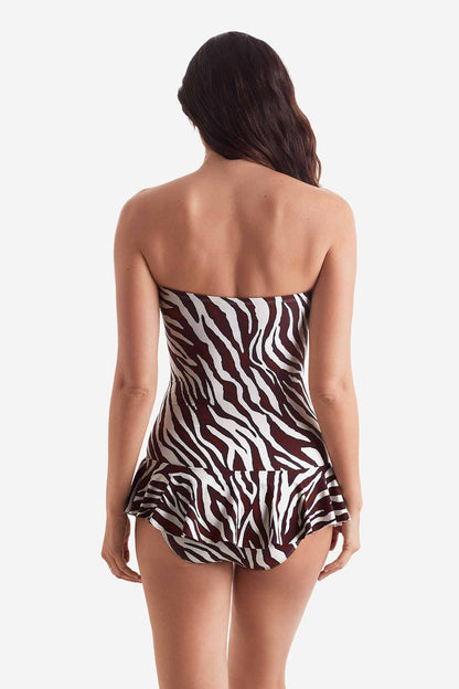 Mimi Flamingo Zebra Aria Skirted One Piece | Venus Customer Favorite