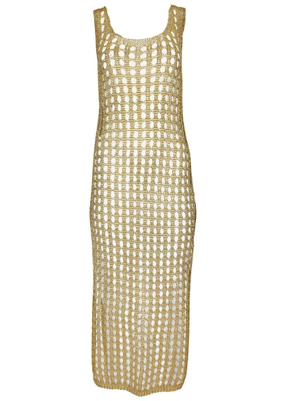 Metallic Gold Crochet Swim Cover Up | Fashion | Venus Featured