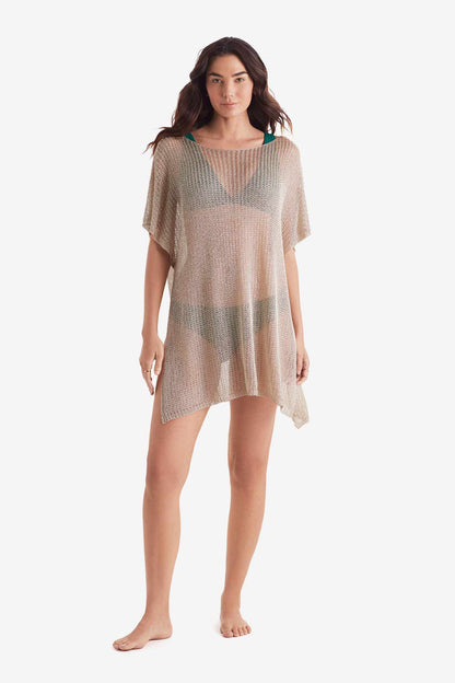 Mimi Flamingo Metallic Knit Lagoon Tunic | Venus Popular Choice