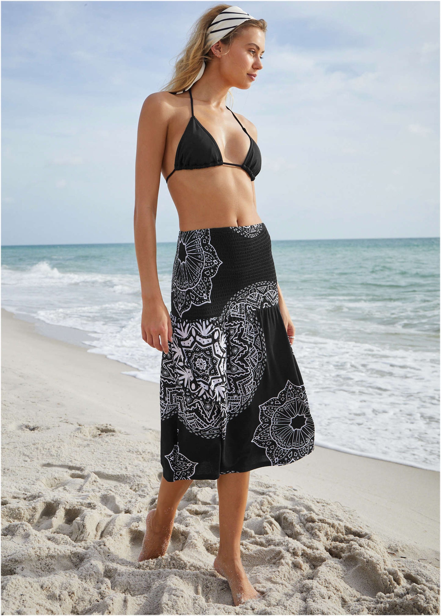 Convertible Cover-Up Dress - Ornate Medallion Black | Venus Customer Favorite